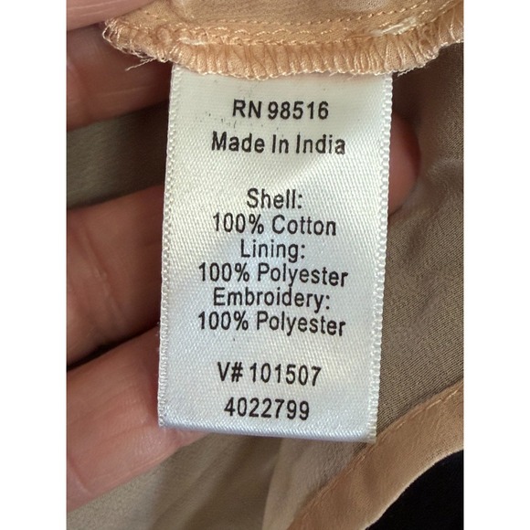 Coldwater Creek Black Eyelet Short Sleeve Cut-Out Blouse Women's Size XL/16 - Picture 6 of 9